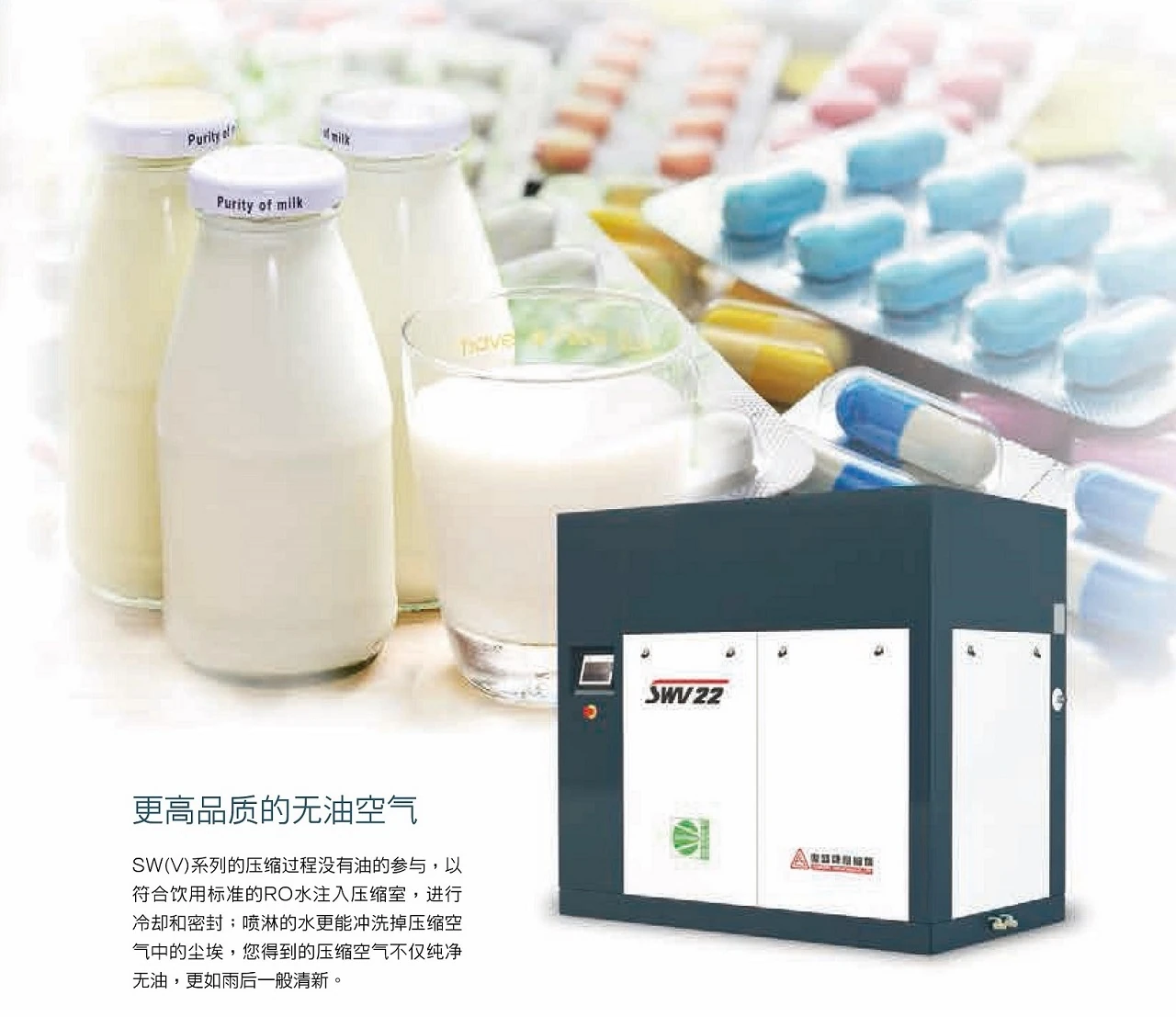 SW(V)水润滑无油螺杆空压机原型号资料图表 1